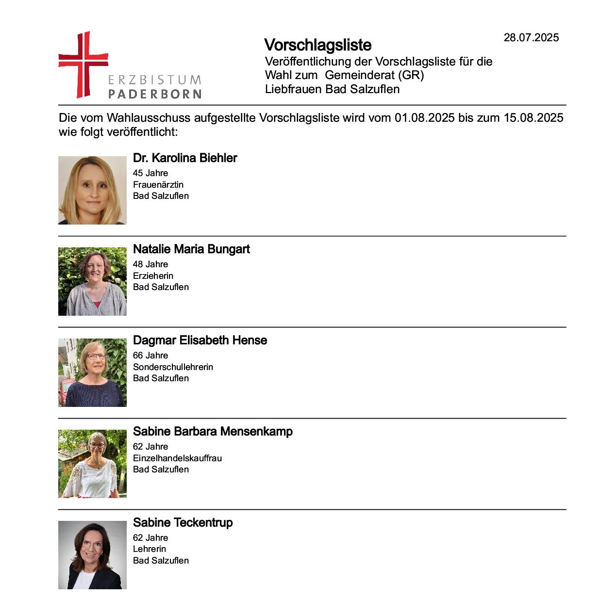 Gemeinderat Liebfrauen Bad Salzuflen