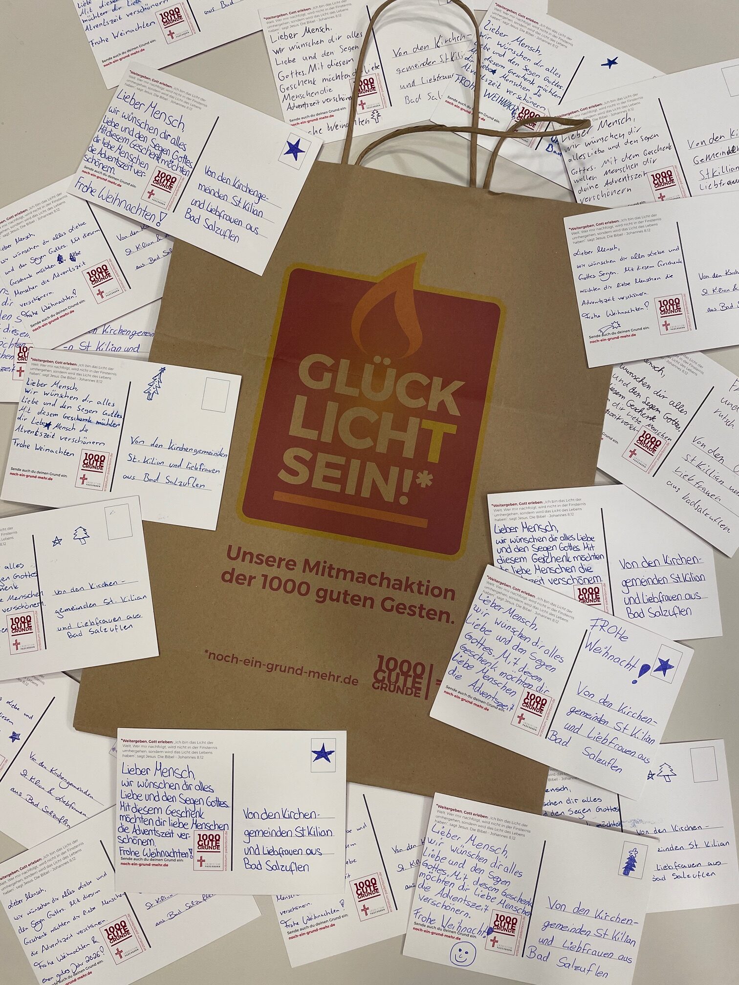 Von Kindern geschriebene Grußkarten